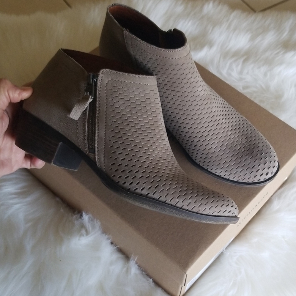 Lucky brand brielly perforated brindle booties